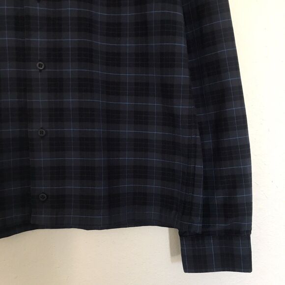 Fred Perry Navy Blue Cotton Plaid 100% Cotton Long Sleeve Collared Mens Shirt S - Picture 3 of 8